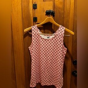 Lands' End Pink and Black Printed Sleeveless Tank